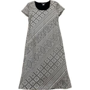 GIORGIO SANT' ANGELO Vintage Silver Metallic Scoop Neck Lace Dress NWT Sz 10P